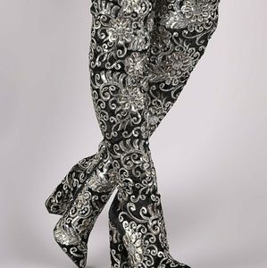 Over the knee sequin sexy boot block heel